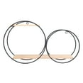 thumbnail image 2 of Circle Shelf Wall Decor, Round Shelf Iron Log Round Design Black  for Office for Living Room for Tea House, 2 of 7