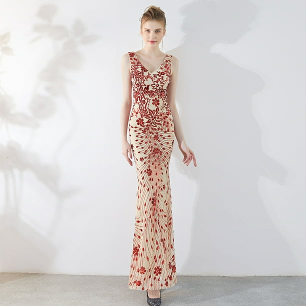Vestido de noche de verano, vestido largo ajustado, vestido de cola de pez para novia, vestido de moda para banquetes para mujer