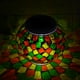 thumbnail image 5 of Lámpara LED solar impermeable para jardín, con forma de bola de mosaico de vidrio, ideal para interiores y exteriores (naranja, amarillo y verde), 5 of 7