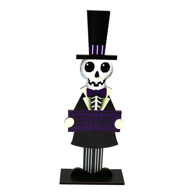 Decoración de Madera Advancent Festival de calabaza de Halloween con soporte Tipo 30