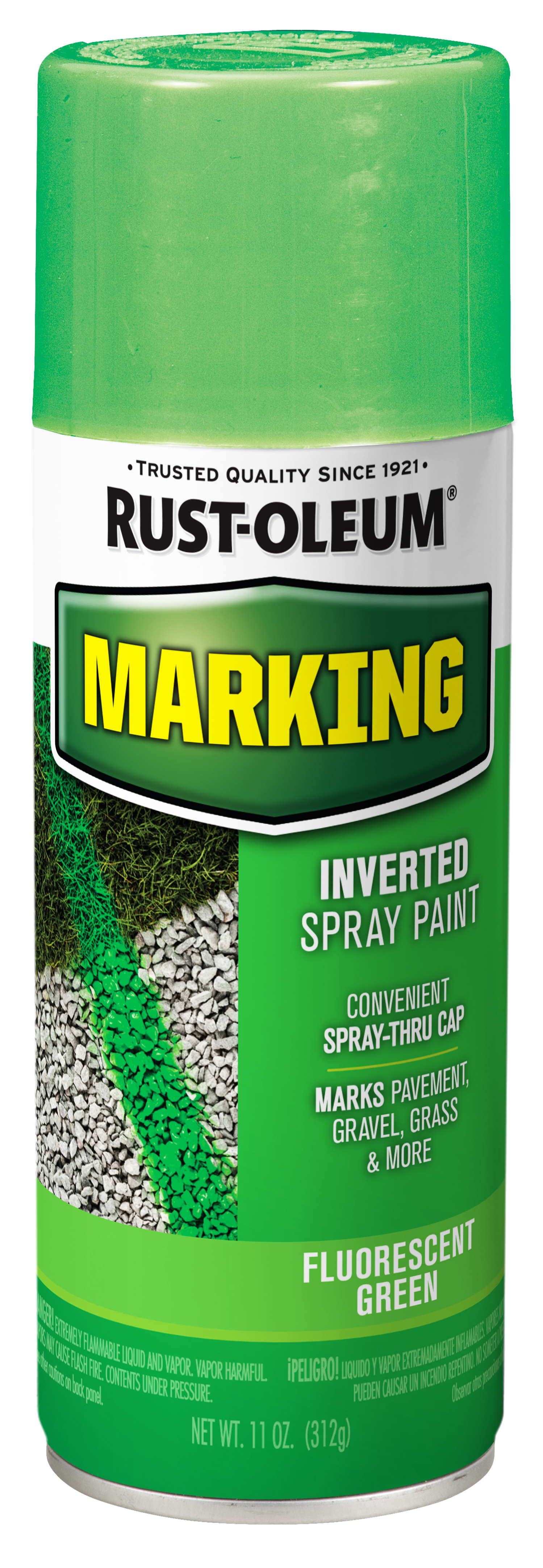 6 Pack, Fluorescent Green, Rust-Oleum Specialty Flat Marking Spray Paint- 11 oz