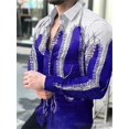 thumbnail image 1 of Camisas de moda de lujo para hombre, camisas casuales de un solo pecho, blusa de manga larga con relámpago nocturno, camisa hawaiana para hombre, talla grande 6XL, 1 of 6