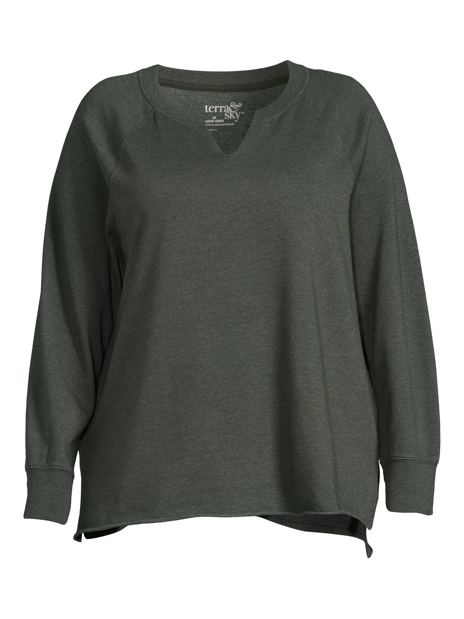 Terra & Sky Women's Plus Size French Terry Sweatshirt