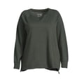 thumbnail image 3 of Terra & Sky Women's Plus Size French Terry Sweatshirt, 3 of 5