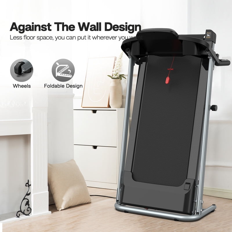 2.5HP Foldable Treadmill with 0.5-7.5MPH Speed Range, 3 Models, Cup Holder, Pad Holder, LED Display, 265 lbs. Max Load