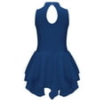 thumbnail image 2 of YONGHS Kids Girls Sleeveless Cutout Back Skirt Leotard Figure Skating Ballet Dance Dress Navy Blue 10, 2 of 7