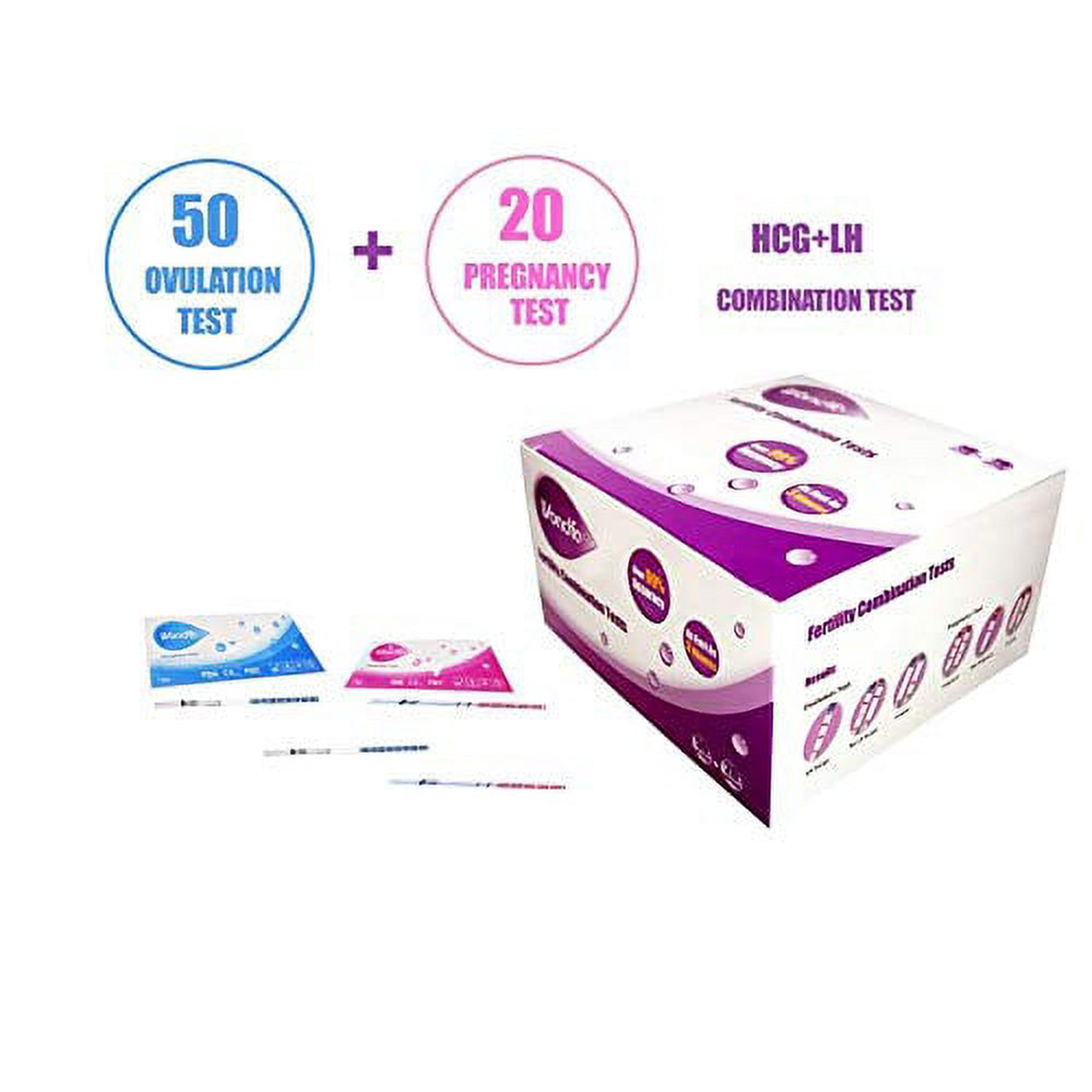 Wondfo 50 Ovulation Test Strips and 20 Pregnancy Test Strips Kit (50 LH + 20 HCG)
