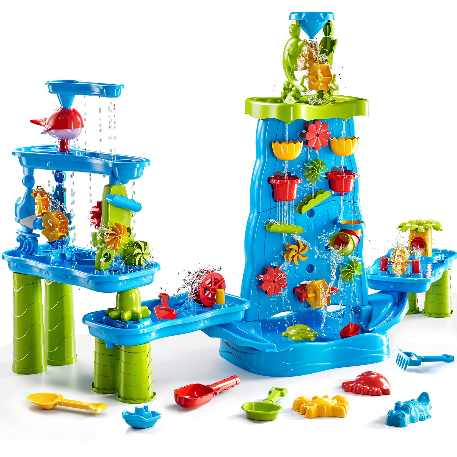 Dinosaur Planet Water Table for Toddlers, Upgrade Sand and Water Play Toys for Toddlers Kids, Activity Sensory Tables Outside Beach Toys for Toddler Boys Girls Age 1-3-5 Gift (Random  Color)