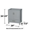 thumbnail image 5 of Wyndham Collection Sheffield 29" No Sink Wood Single Bathroom Vanity in Gray, 5 of 7