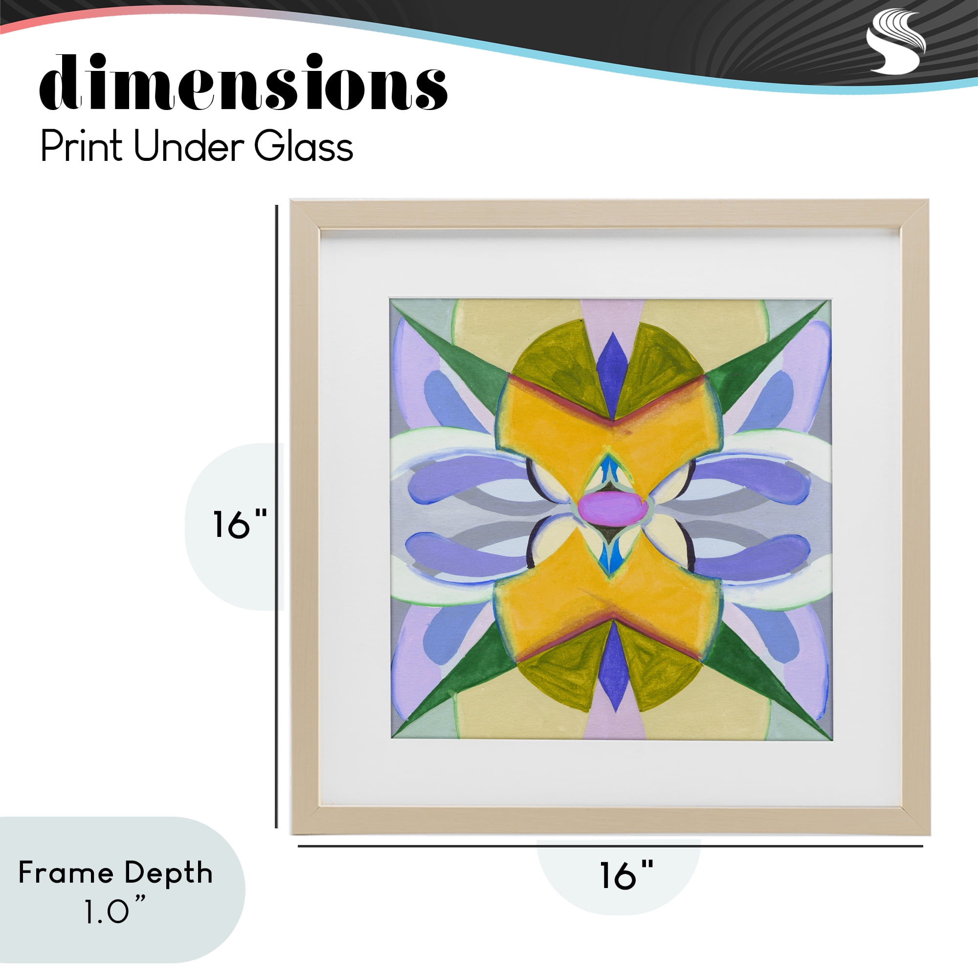Stupell Industries Revival Kaleidoscope Symmetry Birch Framed Print Under Glass, design by Melissa Wang