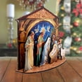 thumbnail image 2 of Designocracy Handcrafted Miniature Village Nativity Scene, 6.5 in Wood, 2 of 9