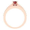 thumbnail image 4 of 0.85 ct Brilliant Round Cut Natural Garnet 18K Rose Gold Solitaire with Accents Engagement Bridal Wedding Ring Band Set size 10, 4 of 7
