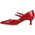 thumbnail image 2 of Journee Womens Carnation Kitten Heel Mary Jane Pointed Toe Buckle Detail Comfort Pumps, Widths Available, 2 of 9