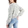 thumbnail image 3 of Freshman Juniors’ Eyelash Yarn Sweater, White Spacedye, Medium, 3 of 3