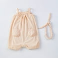 thumbnail image 3 of GYRATEDREAM Newborn Baby Girl Clothes Romper Sleeveless Strap Jumpsuit Infant Summer Sling Playsuit with Pockets 1-18 Months, 3 of 4