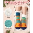 thumbnail image 4 of Fuzzy Slipper Socks for Women with Grips, PUTUO Sherpa Fleece Lined Non Slip Cozy Socks, Thick Warm Thermal Cabin House Socks with Reindeer Christmas Design, Size 5-10, 4 of 7
