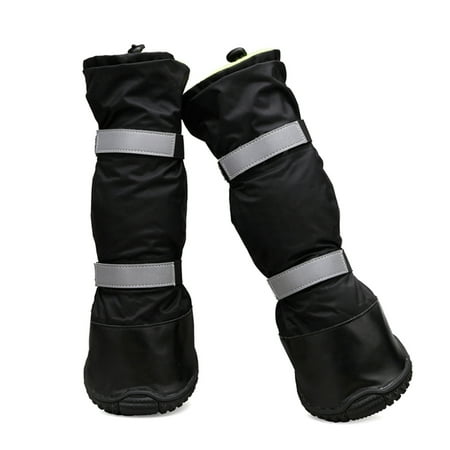 WHAMVOX 4PCS Anti Pet Snow Boots Waterproof Protective Shoes Dog Rain Booties Size XS (Black)