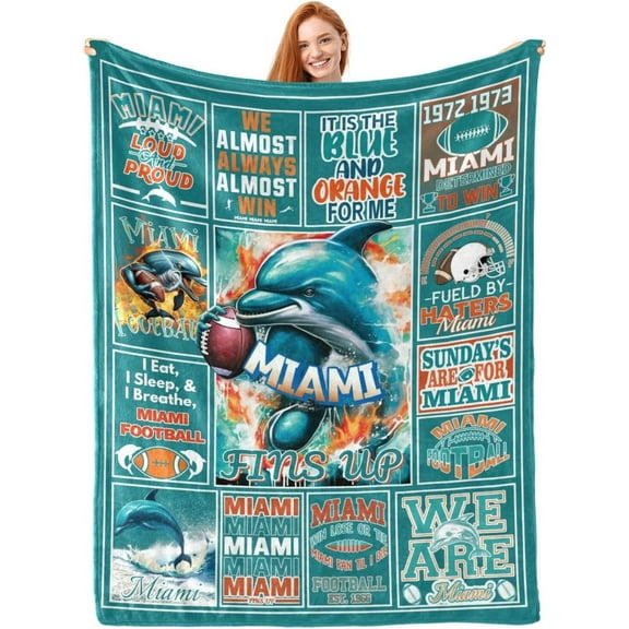 Football Blanket Football Fan Gifts for Men Women Kids Football Team Fans Blanket Super Cozy Soft Lightweight Travel Throw Blanket for Living Room 60" X 50"