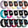 thumbnail image 1 of Paquete de 15 correas compatibles con Fitbit Versa3/Fitbit Sense, correa de repuesto suave para Fitbit Sense/Versa3 para mujer, flexible e impermeable., 1 of 5
