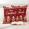 thumbnail image 3 of Gingerbread Christmas Outdoor Waterproof Pillow Covers, Red Golden Snowflake Winter Xmas Decorative Square Throw Pillowcase Sofa Cushion Sham for Patio/Couch/Chair, 26"x26" 2 Pack, 3 of 8