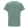 thumbnail image 4 of Yuyuzo Chemises en Coton et Lin pour Femmes Manches Courtes Haut Habillé Col Rond T-Shirts Amples Tuniques d'Été, 4 of 6
