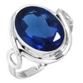 thumbnail image 1 of 925 Sterling Silver Ring For Women - Men Blue Sapphire Simulated Gemstone Silver Ring Size 8.5 September Birthstone Simple Silver Ring Size 8.5 Christmas - Gift For Mom Gemstone 925 Silver Jewelry, 1 of 5