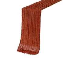 Table Runner Thanksgiving Fall Table Runner Bohemian Crinkle Polyester Table Cloth 70.87 Inch Rust Red and Caramel for Autumn Wedding Party Dining Table Decor Seasonal Thanksgiving Decor