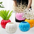 thumbnail image 7 of Plastic Flower Pot, Pumpkin Shape Planter, Festive Halloween Thanksgiving Decoration Vase, Durable Lightweight Plastic Material, 14x14x11cm Compact Indoor Outdoor Use, 7 of 7