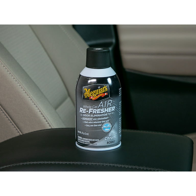  Meguiar's Whole Car Air Refresher, Odor Eliminator Spray  Eliminates Strong Vehicle Odors, Black Chrome Scent – 2 Oz Spray Bottle :  Automotive