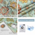 thumbnail image 2 of Teal Green Boho Floral Blackout Curtains for Bedroom, Vintage Farmhouse Ethnic Flowers Thermal Insulated Kitchen Drapes with Grommets, Light Blocking Window Treatment, 2 Panels 42" x 45", 2 of 7