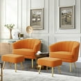 thumbnail image 4 of Andeworld Modern Accent Chair with Ottoman,Upholstered Single Sofa for Living Room,Bedroom(Orange), 4 of 6