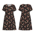 thumbnail image 3 of Bixox Robe d'Été à Manches Courtes pour Femmes Robe Ample Longueur Genou avec Poches-Bulldog avec Lunettes de Soleil, 3 of 7