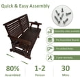 thumbnail image 4 of Fortune Candy Wood Patio Glider 2-Seater with High Roll Back and Deep Contoured Seat, for Outdoor Patio Garden, Deep Brown, 4 of 8