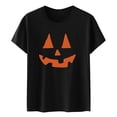 thumbnail image 4 of Black Halloween Shirt for Women Crew Neck Spooky Season Pumpkin Ghost Fall Casual Tee L, 4 of 4