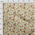 thumbnail image 2 of oneOone Cotton Poplin Fabric Watercolor Leaves & Peony Floral_Printed Craft Fabric BTY 42 Inch Wide, 2 of 4