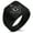 Black, variant on Stainless Steel Freemasons Masonic Compass Geometric Pattern Biker Style Polished Ring