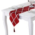 thumbnail image 1 of Classic Table Runner with Tassels for Wedding Christmas Party Decoration, 11" x 70", Red, 1 of 4
