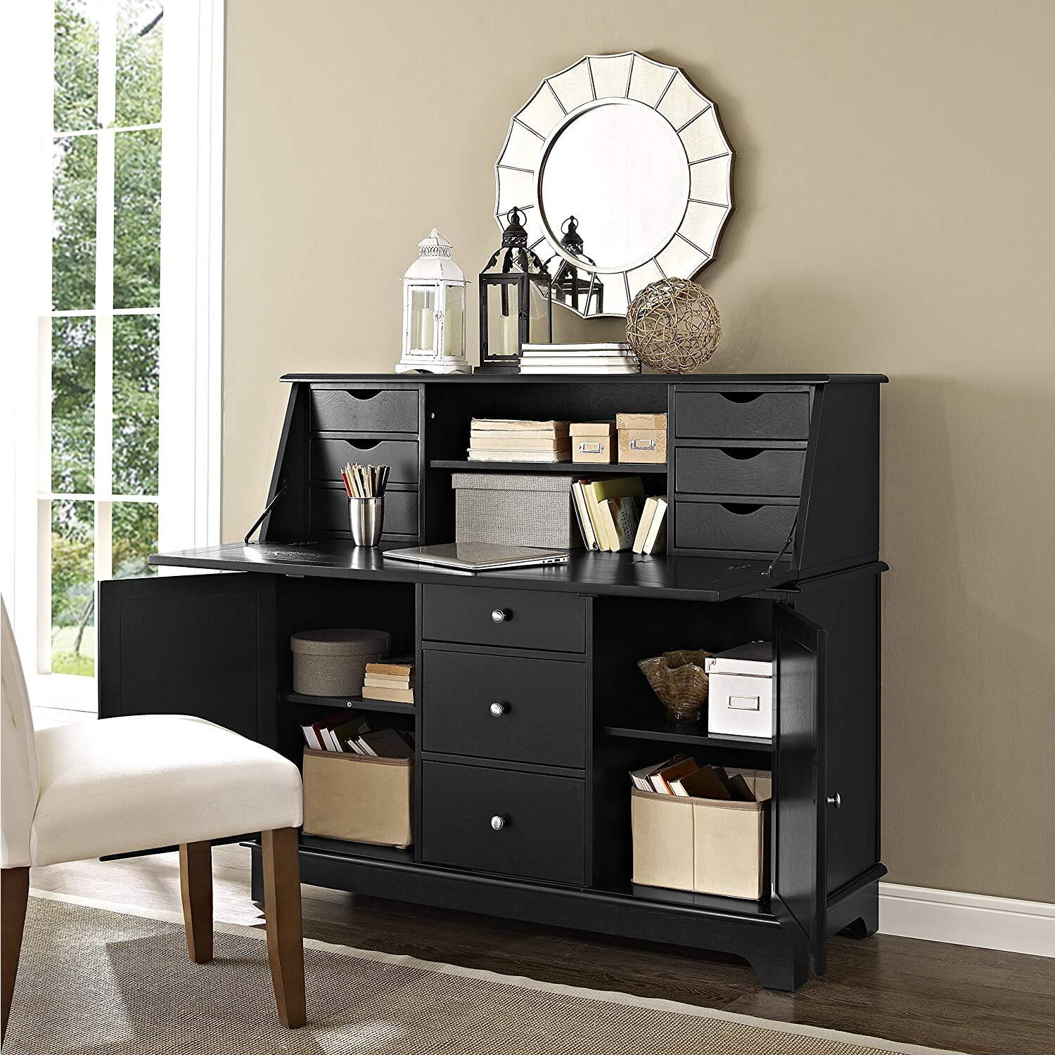 Crosley Furniture Sullivan Secretary Desk Black