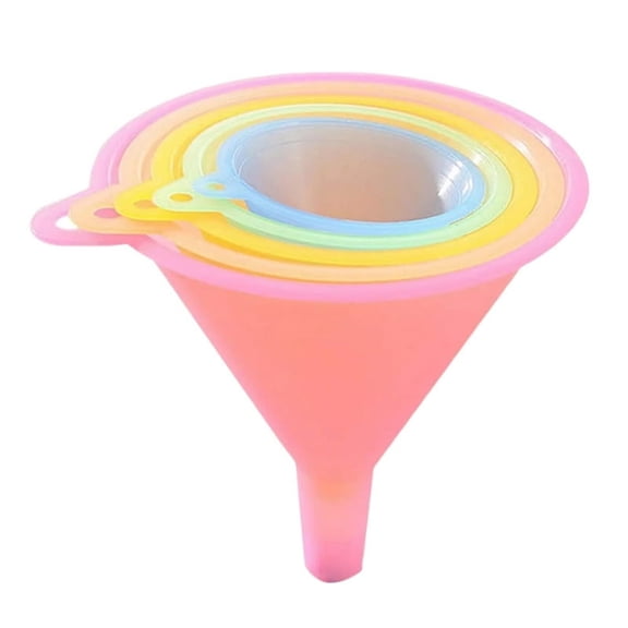 5 Pcs Plastic Funnel Set, Large Medium Small Colorful Liquid Oil Pouring Kit for Kitchen, Multi-Size, Home Use