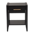 thumbnail image 3 of Baxton Studio Primrose Mid-Century Black Fluted Wood 1-Drawer Nightstand, 3 of 6