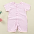 thumbnail image 2 of Gibobby Baby Boys Girls Bamboo Viscose Pajamas Short Sleeve Romper Jumpsuit Sleep and Play(Pink,0-6 Months), 2 of 4