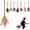C, variant on Halloween Witches Broom, Halloween Witch Decoration Props with Colorful Ribbons, Witch Costume Accessories for Party