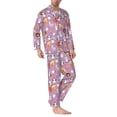 thumbnail image 2 of Honeii Lovely Animals Pattern Mens Pajamas Set,2pcs Men's Lounge Long Sleeve Sleep Shirt and Pajama Bottoms Sleepwear Set,Mens Pjs Sets-Large, 2 of 7