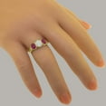 thumbnail image 6 of LBG British Made 10k Yellow Gold Natural Opal & Ruby Womens Anniversary Ring - 33 size options - Size 10.25, 6 of 7