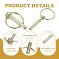 thumbnail image 3 of Pasador de Tractores M8x45 mm con Anillo, Kit de 8 Clips de Pasador de Bloqueo para Tractores, Remolques y Camiones, Rosa Dorado, 3 of 7