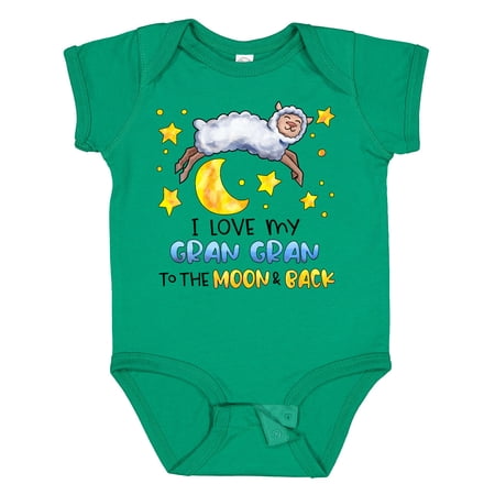 

Inktastic I Love My Gran Gran to the Moon and Back Cute Sheep Gift Baby Boy or Baby Girl Bodysuit