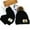 Black, variant on OGLCCG Kids Beanie Hat Scarf Set Winter Thick Cable Knitted Circle Loop Infinity Scarfs and Warm Pom Beanie Hat for Boys Girls 3-16 Years