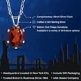 thumbnail image 2 of Gem Stone King 925 Sterling Silver Red Garnet Pendant Necklace for Women (1.40 Ct, Gemstone Birthstone, Oval 8X6MM, with 18 inch Silver Chain), 2 of 6