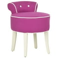 thumbnail image 3 of SAFAVIEH Georgia Contemporary Glam Upholstered Vanity Stool, Fuchsia/Cream, 3 of 7