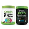 Orgain - Organic Vegan, Non-GMO Plant Based Protein Powder - Creamy Chocolate Fudge (1.02 LB) + Keto Protein Powder - Vanilla (0.97 LB)